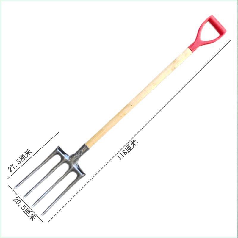 德国进口四齿钢叉翻地叉子工具粪叉家用人工翻地神器加厚农用松土