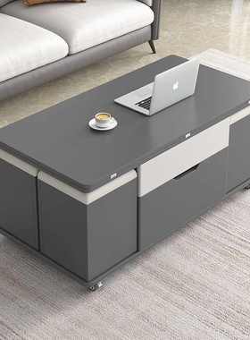 Tal岩板多功能茶几小户型茶具桌家用餐桌升降一体茶台客厅收纳桌