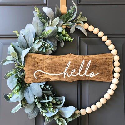 Courtyard WindowWedding Decor Flower Bead Wreath Door Hanger