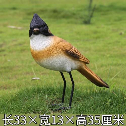 正品假鸟 仿真鸟 真树小鸟装饰饰摆件仿喜鹊雕塑 脂庭院装 花园摆