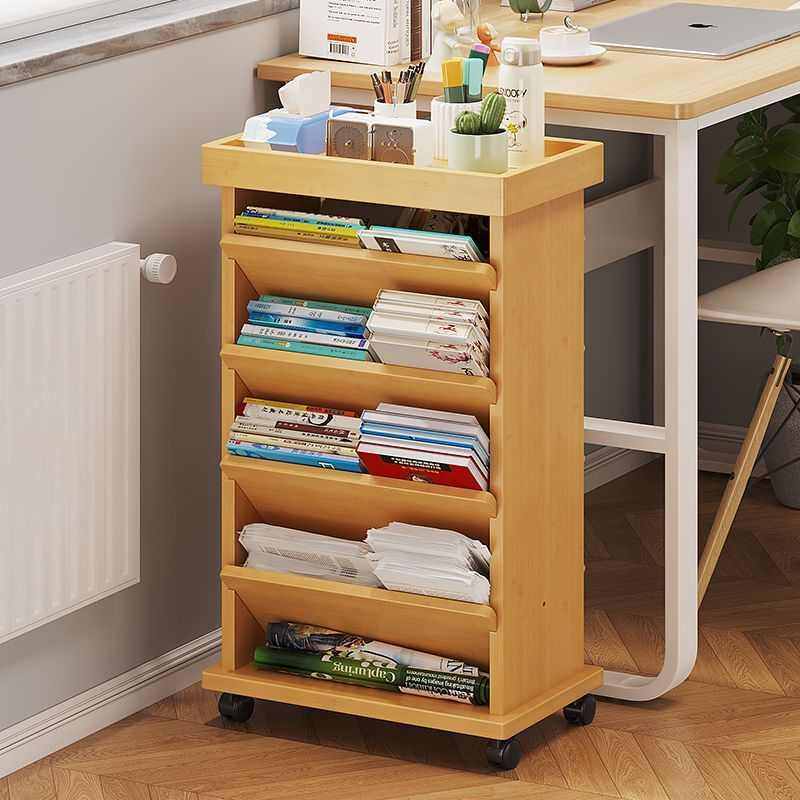 桌下可移动书架落地竹木小户型家居大容量多层书柜桌旁小书架,住宅家具,书架,淘宝优惠券,粉丝福利购,淘宝优惠卷
