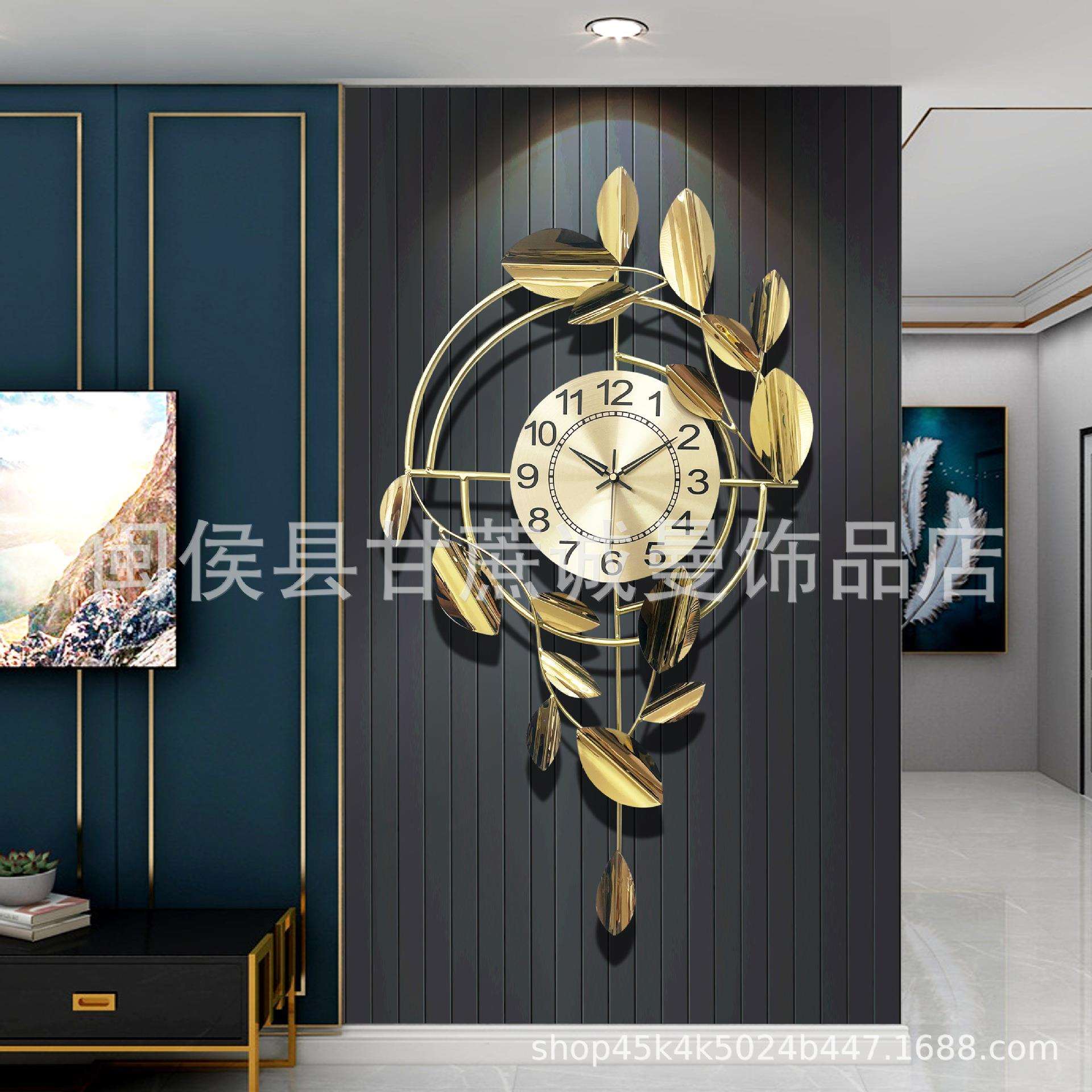 北欧钟表简约客厅家居装饰挂表时尚轻奢艺术创意时针挂墙家用钟表