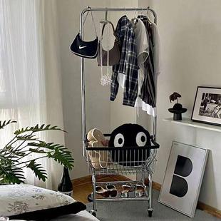 店 可收纳架推车简易篮置物卧室架子衣服落地家用衣帽架移动服装