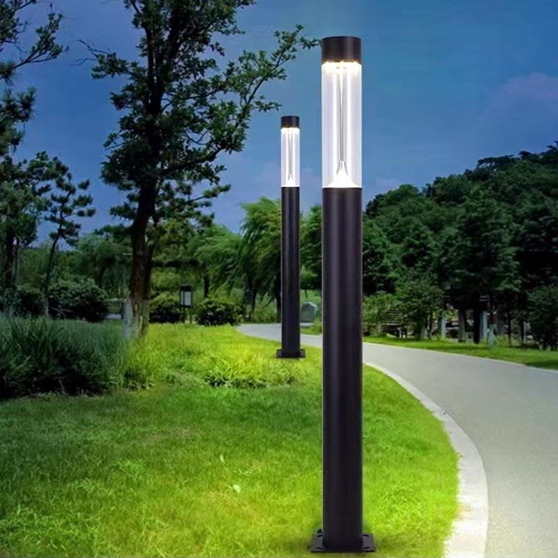 2.5米圆柱形铝材庭院灯LED30瓦欧规简约亚克力灯罩景观庭院灯