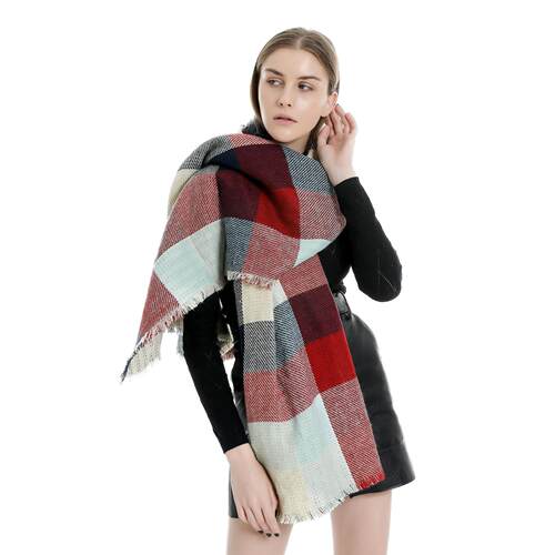 Checkered imitation cashmere women's scarf