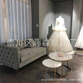 现代简约北欧扣拉美式 乡村绒布整装 沙发小户型沙发组合位客厅三人