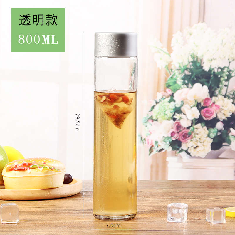 包邮375ml芙丝同款矿泉水瓶奶茶热饮U型杯豆浆手摇牛奶冷藏玻璃瓶