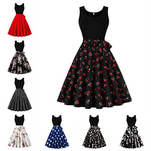 Women's vest collar sleeveless black patchwork printed