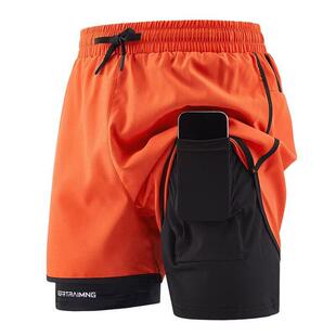 Men's sports shorts with side pockets elastic waistband