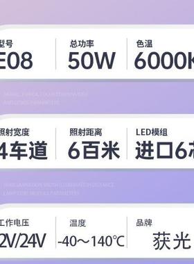 新款ED8汽VDG车近一体双光LE透镜大灯3寸强聚光直H远4射H7