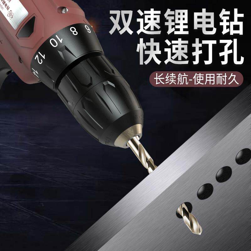 瑞德 锂电钻充电式无线 线电转家用 电钻电动螺丝起子工具套组电