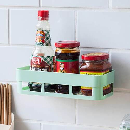 Bathroom rectangular storage rack, no-drill and traceless, f