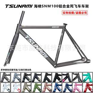 2025款TSUNAMI海啸SNM100死飞自行车单速铝合金竞速场地自行车架