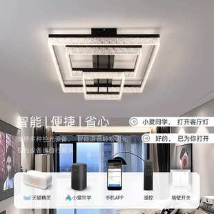 轻奢感冰裂纹大厅主卧室灯具 现代简约网红客厅吸顶灯大气家用意式