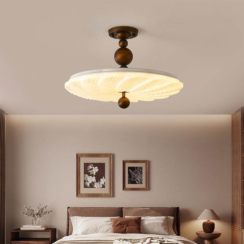 中古风花朵吸顶灯主卧室房间灯法式复古餐厅书房创意LED护眼灯具