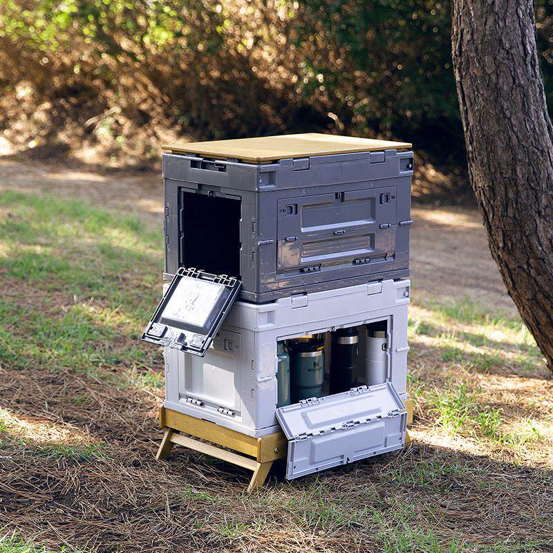 户外侧开加厚可坐收纳箱折叠储物箱车载防晒箱子露营后备箱整理箱