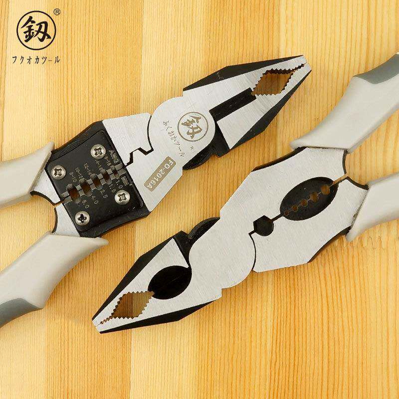 冈工具 08寸钢丝钳子老412虎钳工子多用途业用手钳剥线压线FO-216