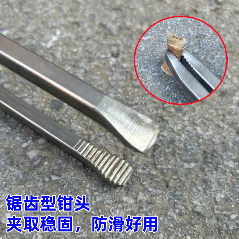 夹子烧火钳长柄1长捡清洁器加厚拾物米加垃圾不锈钢环卫火钳取物