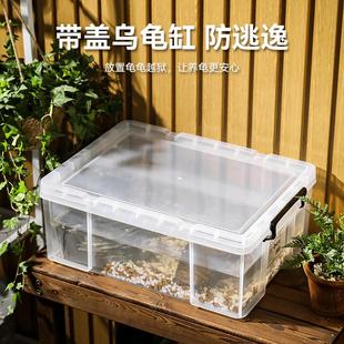 乌龟周转箱家用过滤造景塑料养龟缸透明生态箱亚克力生物养殖箱子