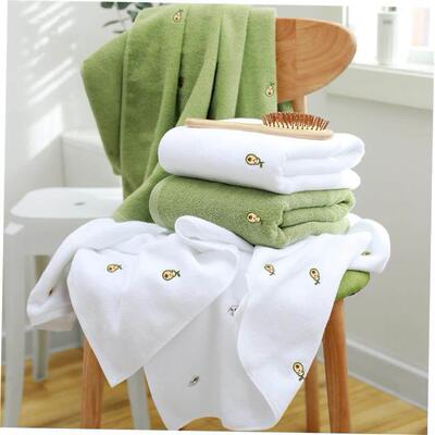 Full embroidered bath towel pure cotton adult soft absorbent
