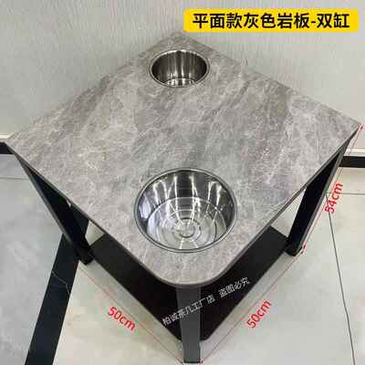 麻将桌茶几茶水架桌旁小边几高档岩板茶馆包间茶台茶几棋牌室茶楼
