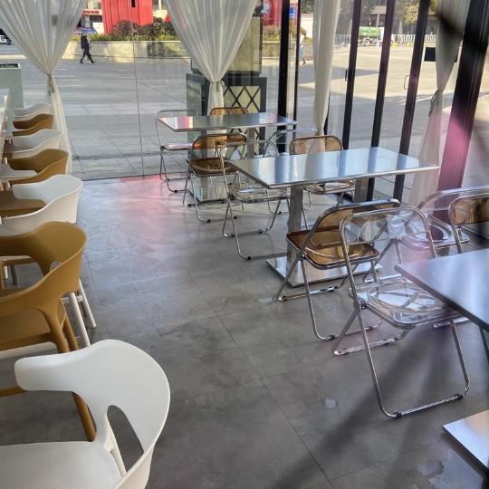 天台华莲网红不锈钢桌子咖啡厅奶茶小吃店烧烤店餐饮店亚克力桌椅