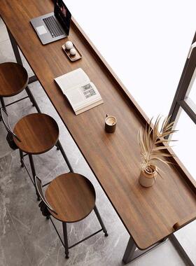 JGP1新款吧台家用桌子实木简约挡板阳台条桌靠窗靠墙北欧高脚桌椅