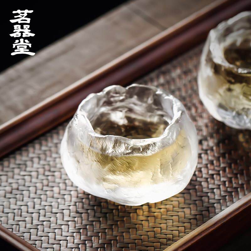 古法琉璃冰冻烧茶杯手工主人杯品茗杯单杯大号建盏玻璃功夫茶具