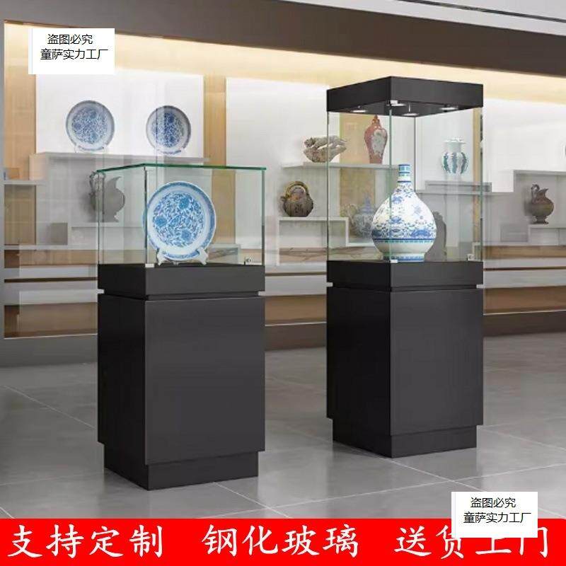 博物馆珠宝展示柜木质首饰品玻璃柜台古董玉器展柜陶瓷文物展示架