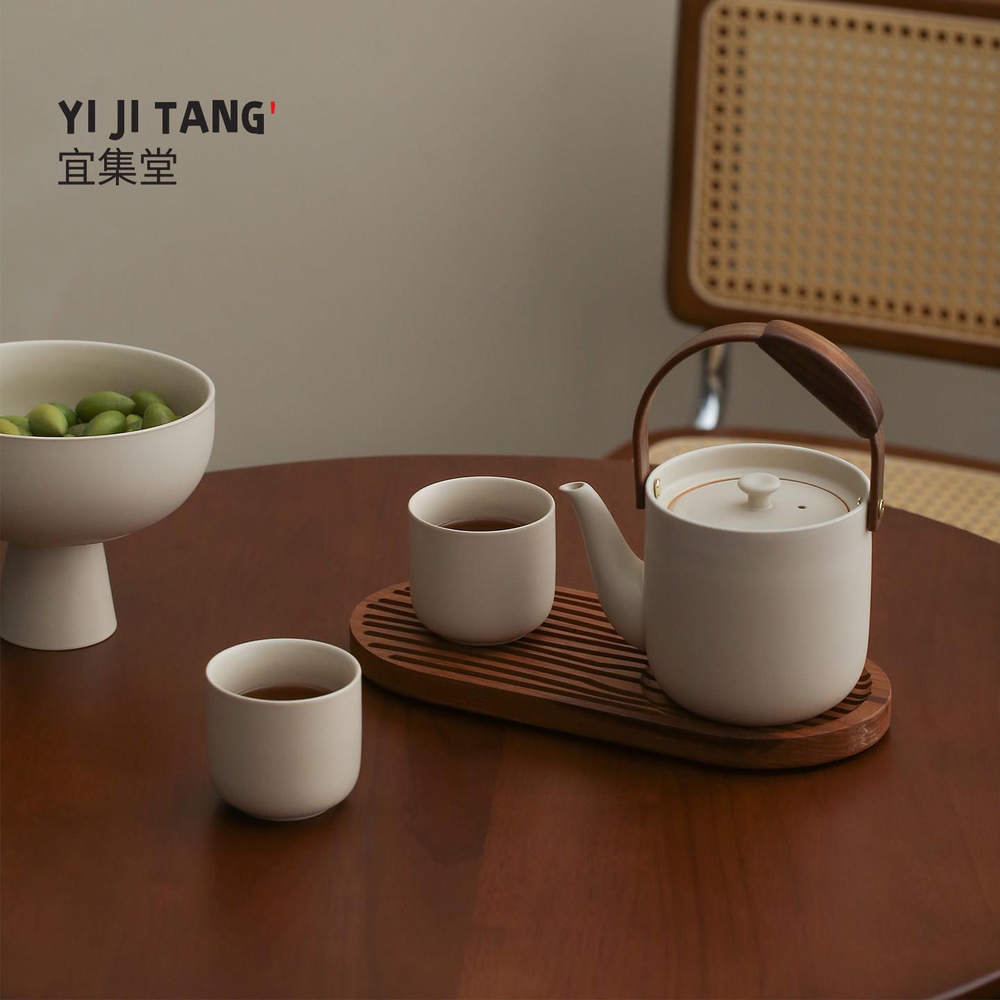 中古风茶具套组家用喝茶下午茶大容量提梁壶茶台高级感民宿