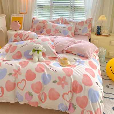 物羊绒磨田园风dmlt套小碎花床上四件套加厚毛床单植被学生宿舍三