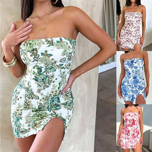 Mini Dress - Blue Floral