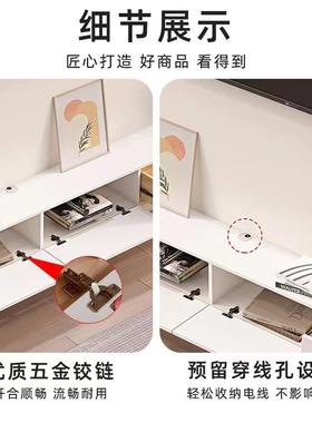 实木代悬16681空简约现小茶几电视柜客厅户型挂电视柜挂墙岩板悬墙浮柜