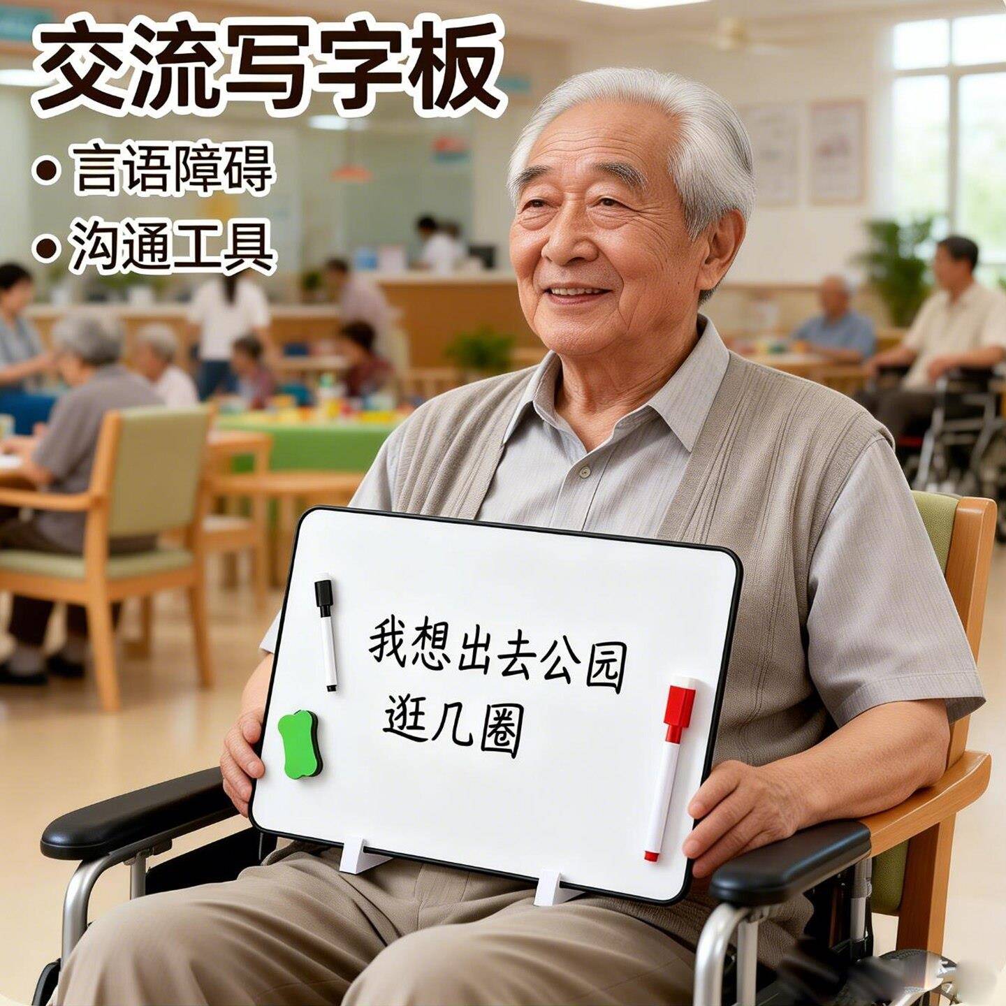 老人交流写字板磁性迷你可擦写黑板语言障碍自闭失语症病人交流板
