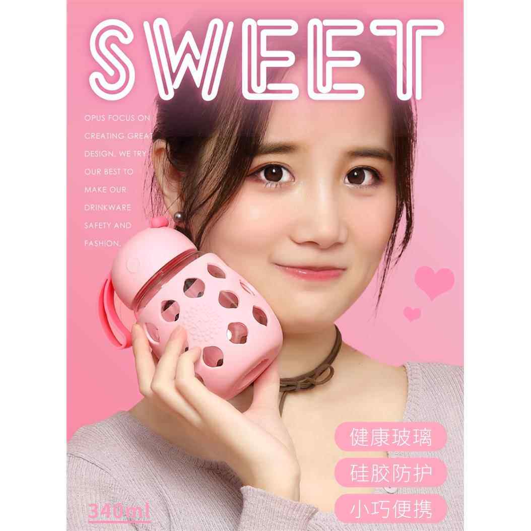 opus玻璃杯女便携水杯子儿童迷你小巧可爱大肚杯韩版ins网红茶杯
