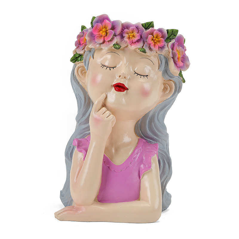 树脂工艺品仙女花盆沉思女孩阳台庭院花园装饰布置创意摆件,家居饰品,户外/庭院摆件,淘宝优惠券,粉丝福利购,淘宝优惠卷