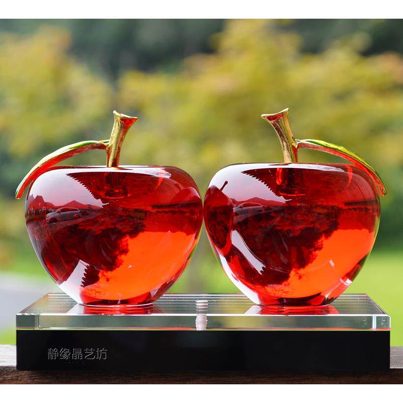 正品水晶苹果汽车饰创饰品意车香水座汽车汽内配件汽车装饰平安安