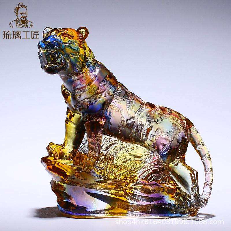 琉璃摆件鼠牛老虎新年兔龙蛇马羊猴鸡狗猪十二生肖全套水晶工艺品