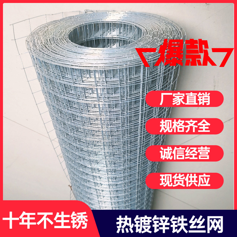 镀锌铁丝网围栏铁网拦养鸡鸭养殖钢丝防护栏电焊网格网片小孔热镀