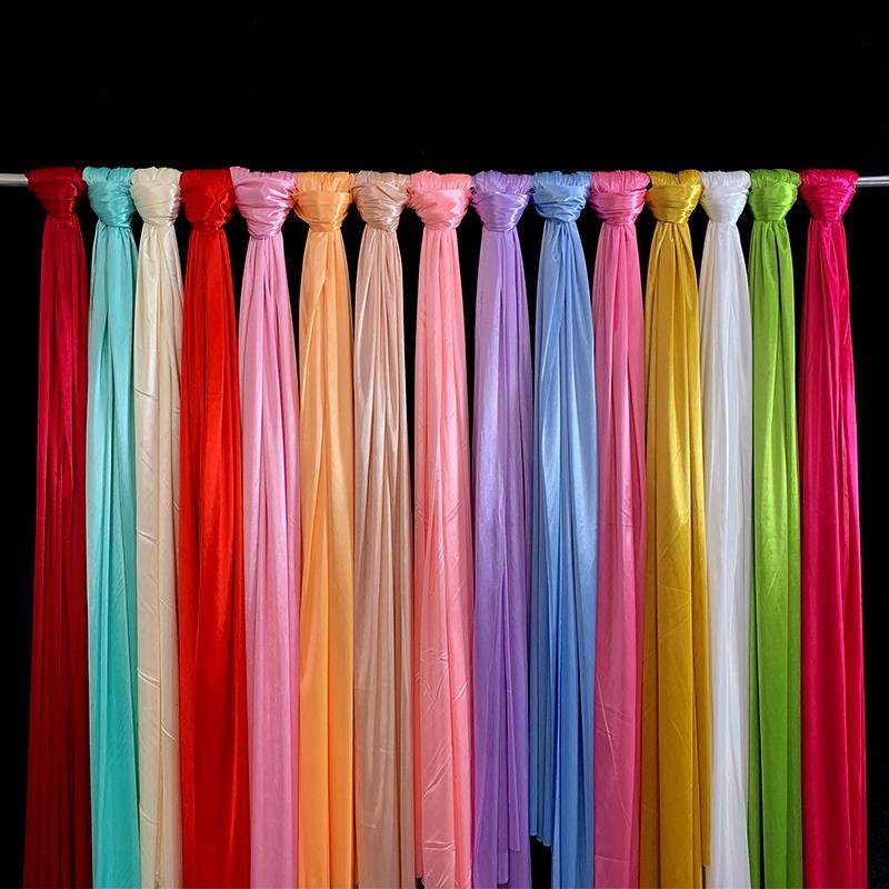 新款婚庆珠光冰绸布吊顶布幔背景雌幔舞台装饰婚礼甜品台纱幔布料