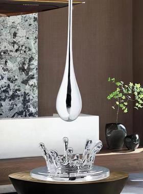 楼处展酒店大堂YUS装水滴雕塑轻奢售电吊镀挂饰商厅业中心样板间