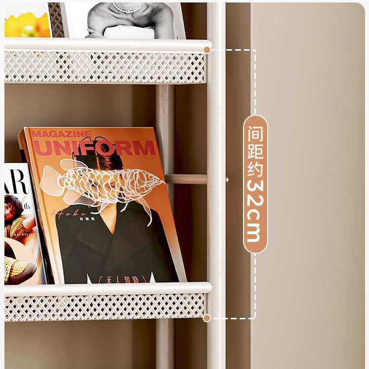 书桌旁多层置物架落地中古风多层架子收纳墙上金属薄柜超薄墙边柜,家装主材,置物架,淘宝优惠券,粉丝福利购,淘宝优惠卷