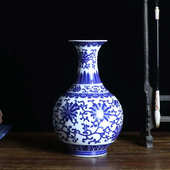 摆件家居青花陶瓷器薄胎瓷器花瓶景德镇装 电视柜工艺品 饰客厅中式