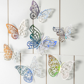 镂空立体蝴蝶3d仿真墙贴客厅房间，布置装饰贴婚庆节日创意蝴蝶贴纸