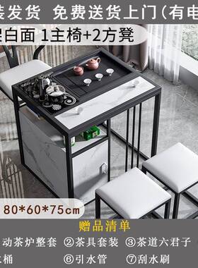 岩板茶阳台小几桌椅ZG-65221组合石奢火烧茶台泡茶具套装一体小轻