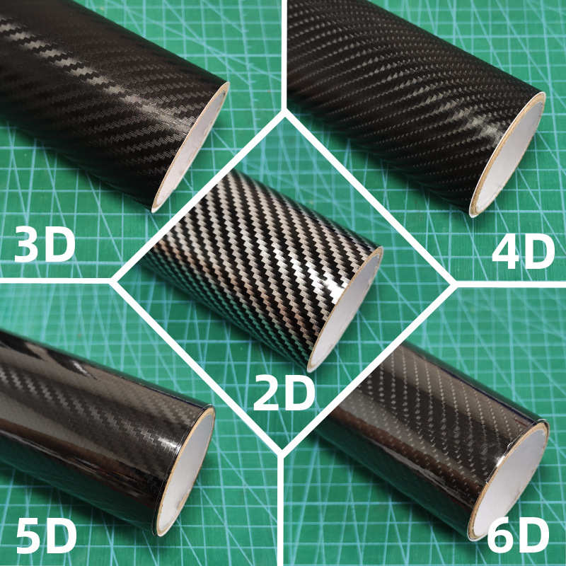 6D碳纤维贴纸4D5D车身防刮斜纹保护膜2D3D汽车内饰装饰乙烯基贴纸