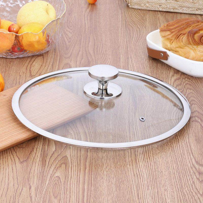 钢化玻璃锅盖炒锅盖子加厚28cm30CM32CM家用煎锅炖锅透明通用