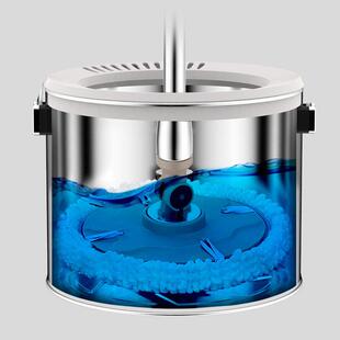 全不单桶自动手压驱动旋双转拖把平板免锈手洗钢拖布拖头筒拖922