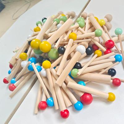 实木洞洞板配件置物架彩色火柴棍圆孔通用小木棍木质挂钩15MM木棒