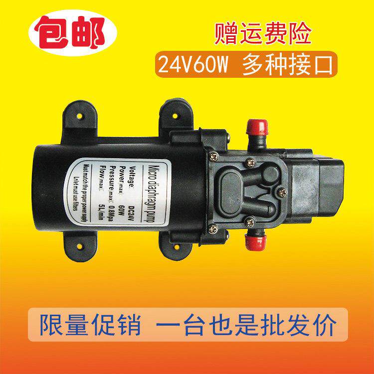 直流24V60W微型家用自动电动小型抽水泵浦车载洗车喷淋降温高压水